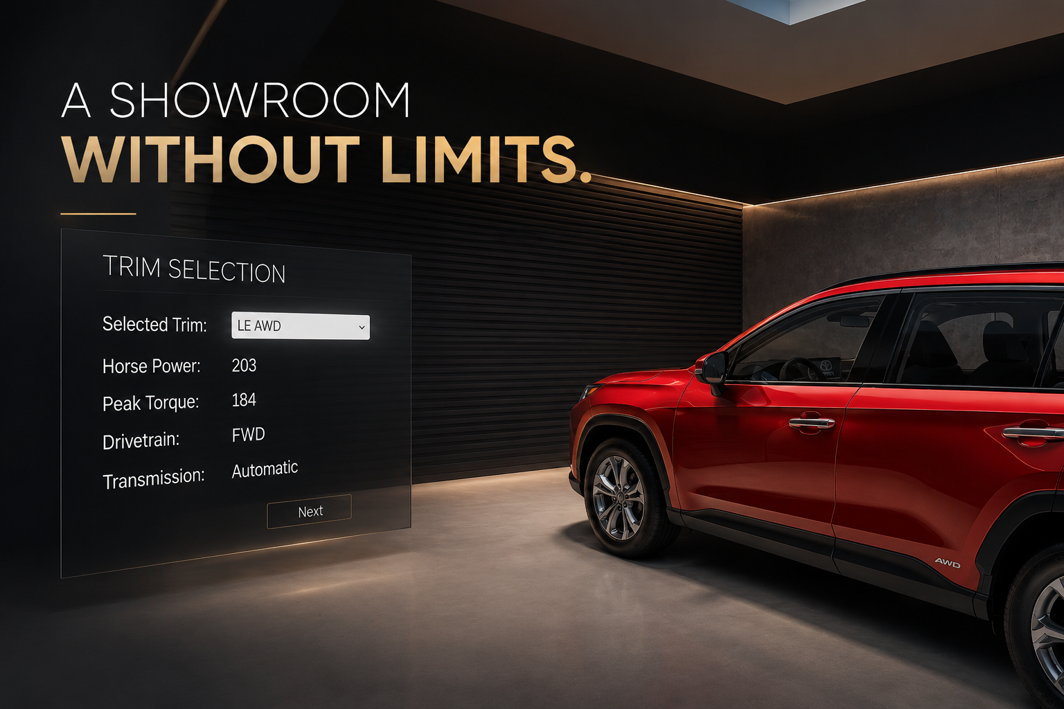 VR car configurator experience
